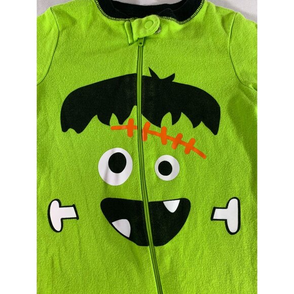 Garanimals Baby 6-9M Frankenstein Sleep Play Bodysuit 2 pc Set Halloween Green - Picture 16 of 16